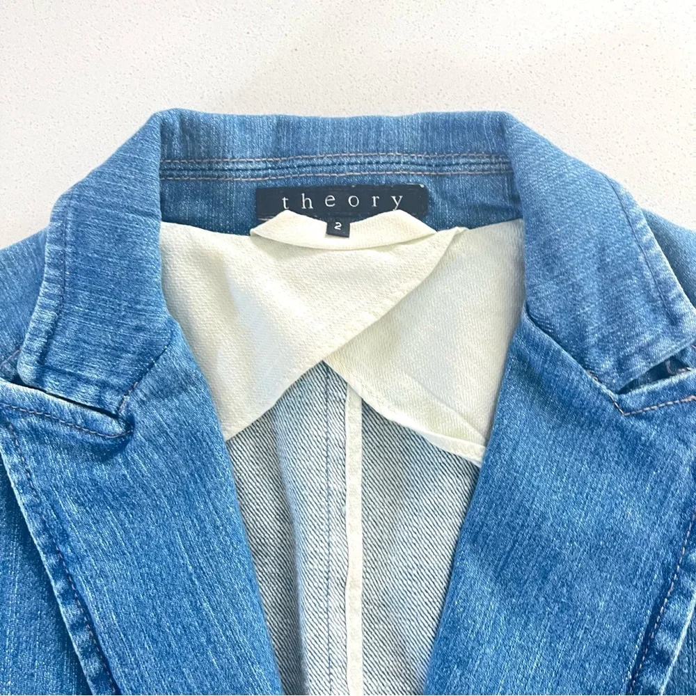 Theory Denim Blazer Jacket - Picture 10 of 13